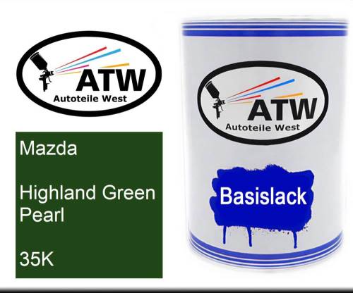 Mazda, Highland Green Pearl, 35K: 500ml Lackdose, von ATW Autoteile West.